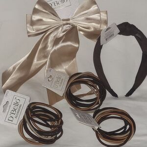D'Bello Hair Accessories Set-Neutral Brown